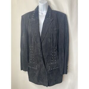 Vintage Atlantic Beach Womens Leather Jacket Size Large Blingy Posh Sophisticate